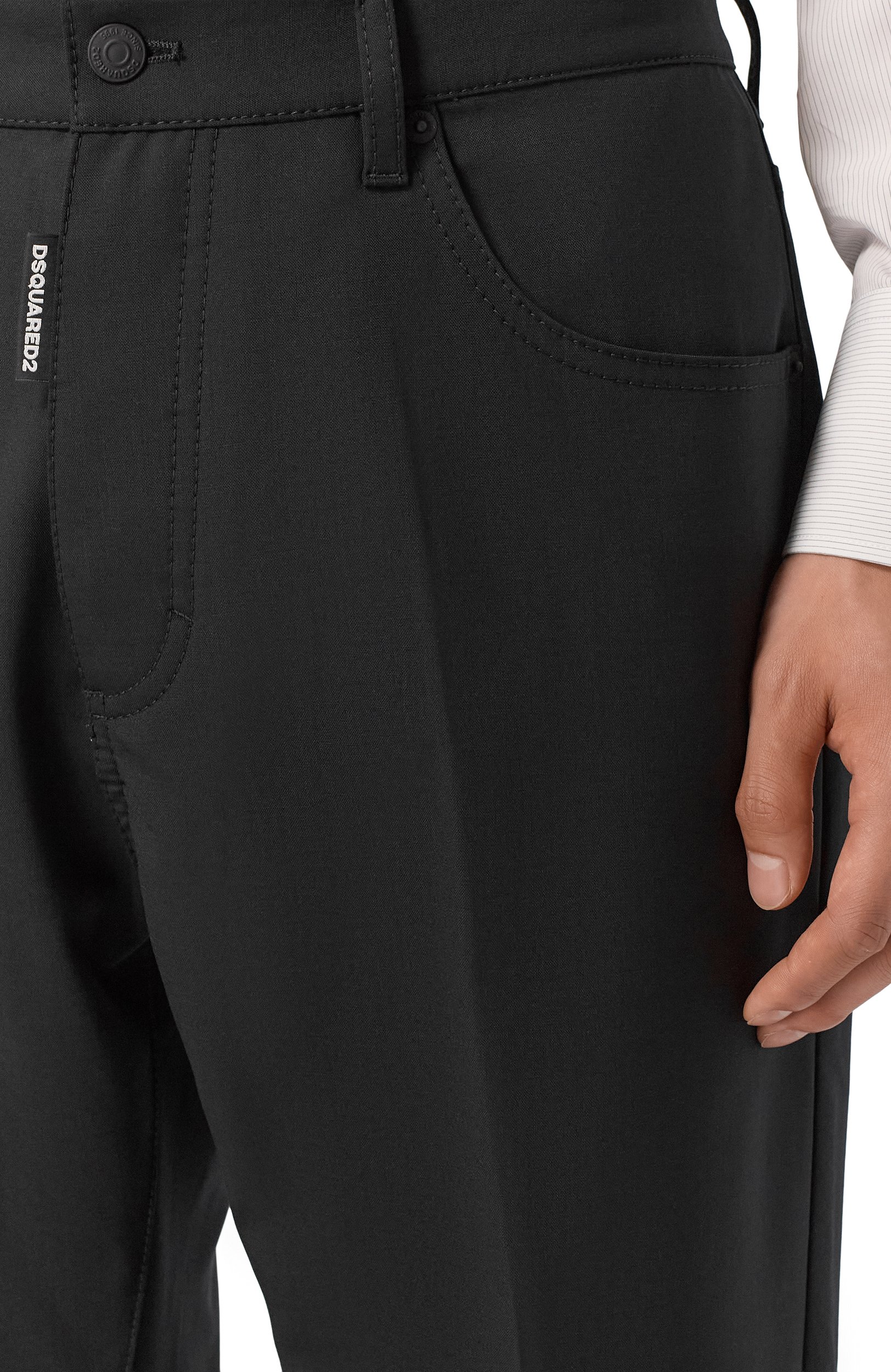 Шерстяные брюки DSQUARED2 черного цвета по цене 59350 руб., арт. S74LB2012/S40320, фото 5 Шерстяные брюки DSQUARED2, арт. S74LB2012/S40320, фото 5