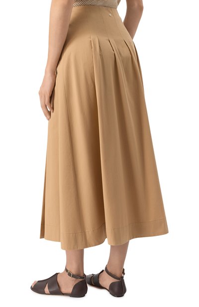 Хлопковая юбка LORENA ANTONIAZZI бежевого цвета по цене 87350 руб., арт. E2541G033A/4818, фото 4 Хлопковая юбка LORENA ANTONIAZZI, арт. E2541G033A/4818, фото 4