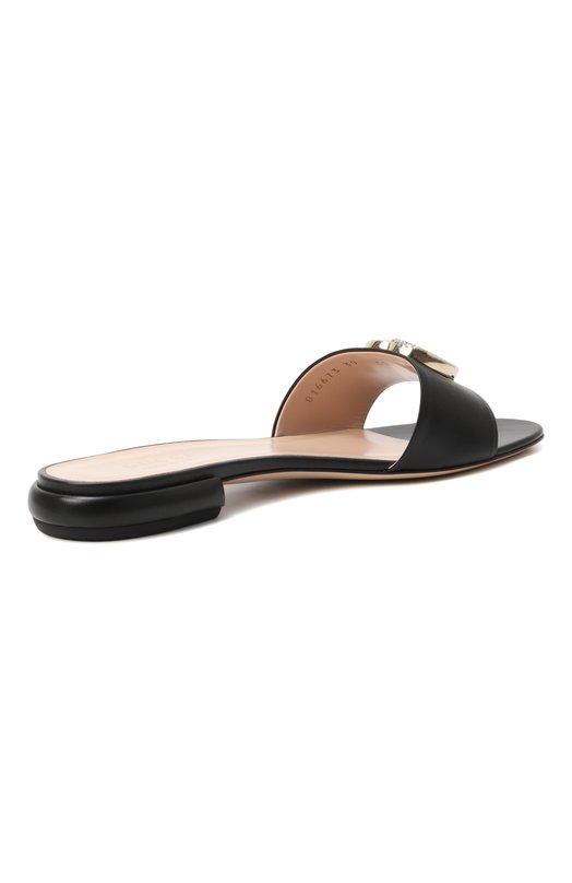 Кожаные шлепанцы Double G Gucci 816673/C9D00 Чёрный  816673/C9D00 Фото 5