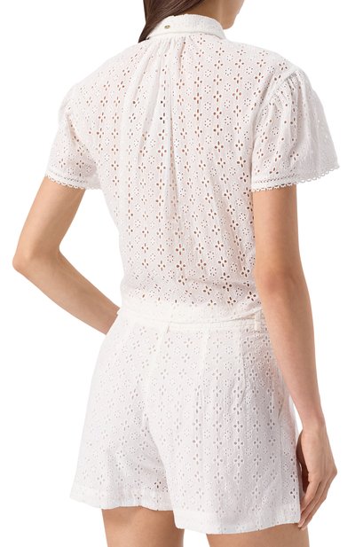 Хлопковая рубашка POUPETTE ST BARTH молочного цвета по цене 24100 руб., арт. WYSR25B0WIN, фото 4 Хлопковая рубашка POUPETTE ST BARTH, арт. WYSR25B0WIN, фото 4