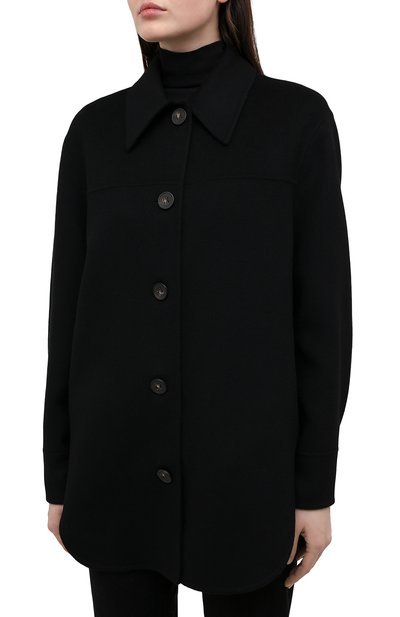 Шерстяное пальто ACNE STUDIOS черного цвета по цене 85800 руб., арт. A90224, фото 3 Шерстяное пальто ACNE STUDIOS, арт. A90224, фото 3