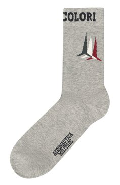 Мужские хлопковые носки AERONAUTICA MILITARE серого цвета, арт. CZ007L479 | Фото 1 (Нос: Не проставлено; Материал внешний: Синтетический материал, Хлопок; Материал сплава: Проставлено; Кросс-КТ: бельё)
