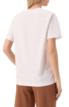 Женская хлопковая футболка A.P.C. белого цвета, арт. C0BQX-M26485 | Фото 4 (Длина (для топов): Стандартные; Материал сплава: Проставлено; Рукава: Короткие; Драгоценные камни: Проставлено; Принт: С принтом; Стили: Кэжуэл; Материал внешний: Хлопок)