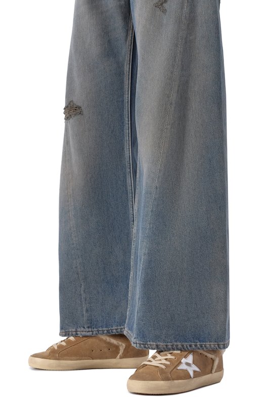 Замшевые кеды  Super Star Golden Goose Deluxe Brand GWF00103.F006893 Бежевый  GWF00103.F006893 Фото 3