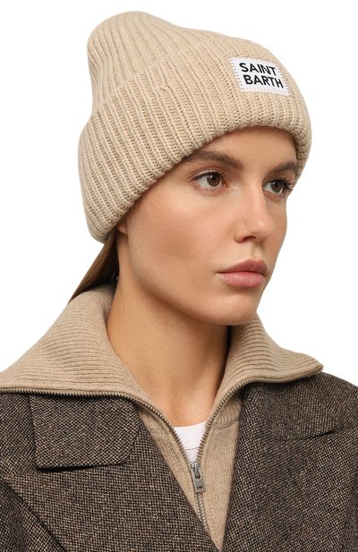 Шапка из шерсти и вискозы MC2 SAINT BARTH бежевого цвета по цене 7420 руб., арт. STBW/BERRY W/00808E, фото 2 Шапка из шерсти и вискозы MC2 SAINT BARTH, арт. STBW/BERRY W/00808E, фото 2