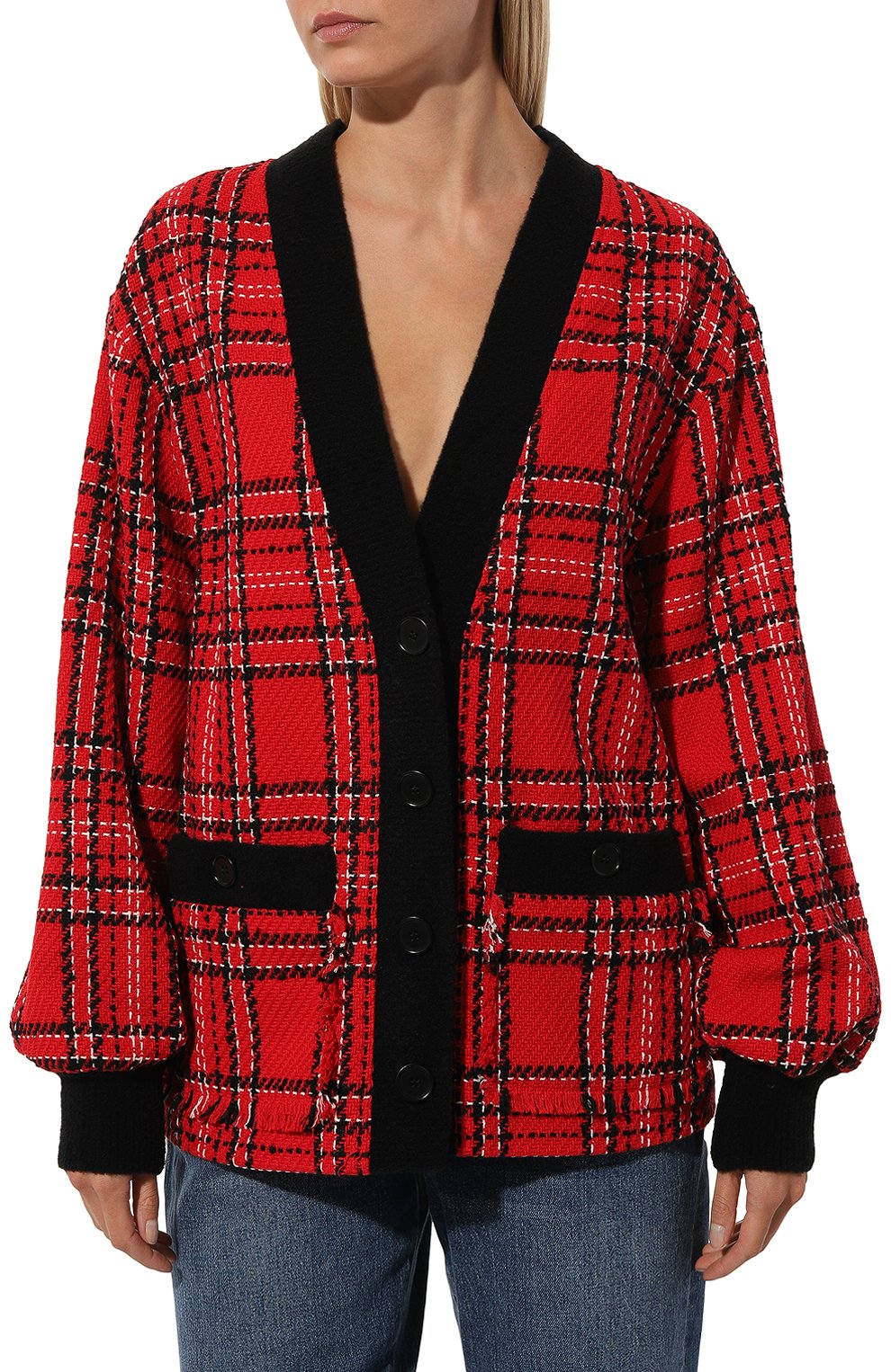 Кардиган MSGM красного цвета по цене 65800 руб., арт. 3741MDG20/247625, фото 3 Кардиган MSGM, арт. 3741MDG20/247625, фото 3