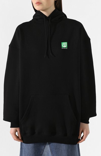 Хлопковое худи BALENCIAGA черного цвета по цене 56400 руб., арт. 578135/THV64, фото 3 Хлопковое худи BALENCIAGA, арт. 578135/THV64, фото 3