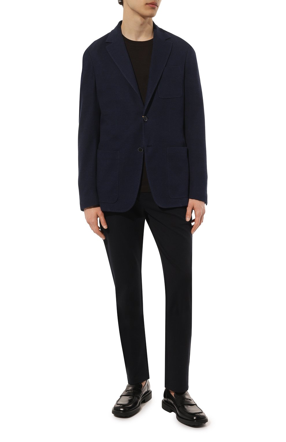 Хлопковый пиджак CANALI темно-синего цвета по цене 99450 руб., арт. J0147/JJ01974, фото 2 Хлопковый пиджак CANALI, арт. J0147/JJ01974, фото 2