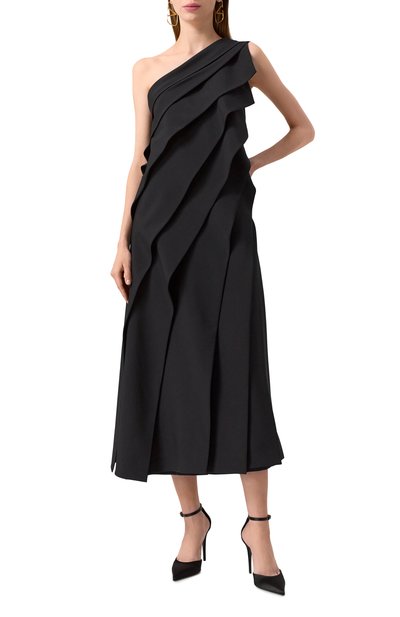 Шерстяное платье VALENTINO черного цвета по цене 1070000 руб., арт. 5B0VADS074B, фото 3 Шерстяное платье VALENTINO, арт. 5B0VADS074B, фото 3