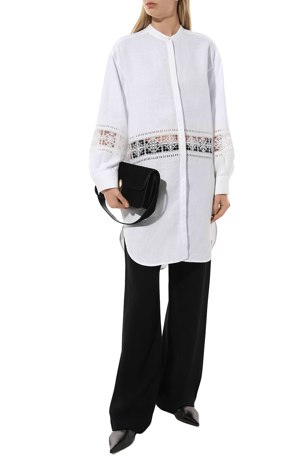 Льняная блузка ALEXANDRA GEORGIEVA BY KRESTETSKAYA STROCHKA белого цвета по цене 120000 руб., арт. L2-006b23, фото 2 Льняная блузка ALEXANDRA GEORGIEVA BY KRESTETSKAYA STROCHKA, арт. L2-006b23, фото 2