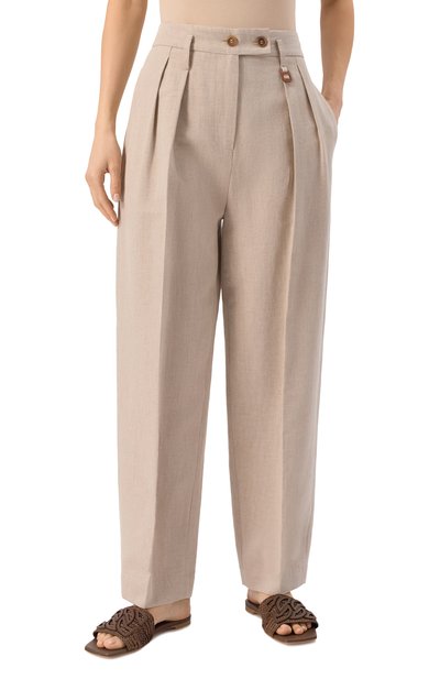 Брюки из хлопка и льна LORENA ANTONIAZZI, арт. E2536PA63A/9715, фото 3