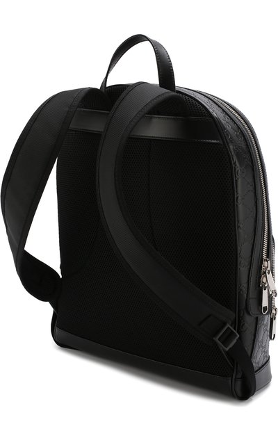 Кожаный рюкзак с тиснением signature и внешним карманом на молнии GUCCI, арт. 406370/CWCCN, фото 3