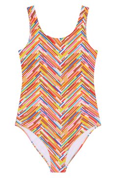 Детского слитный купальник MISSONI разноцветного цвета, арт. MWCA49/Z2891/12-16 | Фото 1 (Нос: Не проставлено; Девочки Кросс-КТ: Купальники-пляж; Принт: С принтом; Материал внешний: Синтетический материал; Ростовка одежда: 12 лет | 152 см, 13 - 15 лет | 158 см)