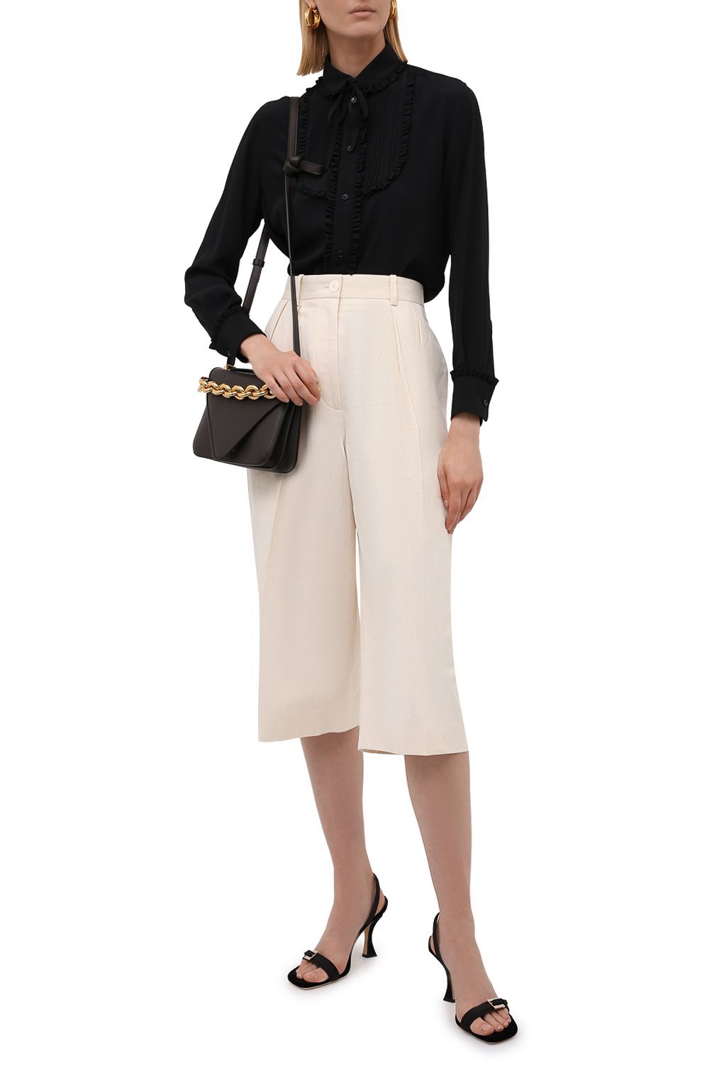 Блузка CELINE черного цвета по цене 130500 руб., арт. 2C540008D, фото 2 Блузка CELINE, арт. 2C540008D, фото 2