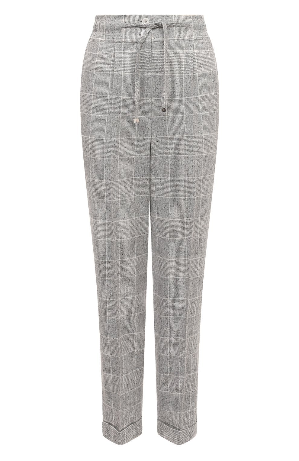 Брюки из шелка и шерсти KITON серого цвета по цене 161000 руб., арт. D53116K0541E02, фото 1 Брюки из шелка и шерсти KITON, арт. D53116K0541E02, фото 1