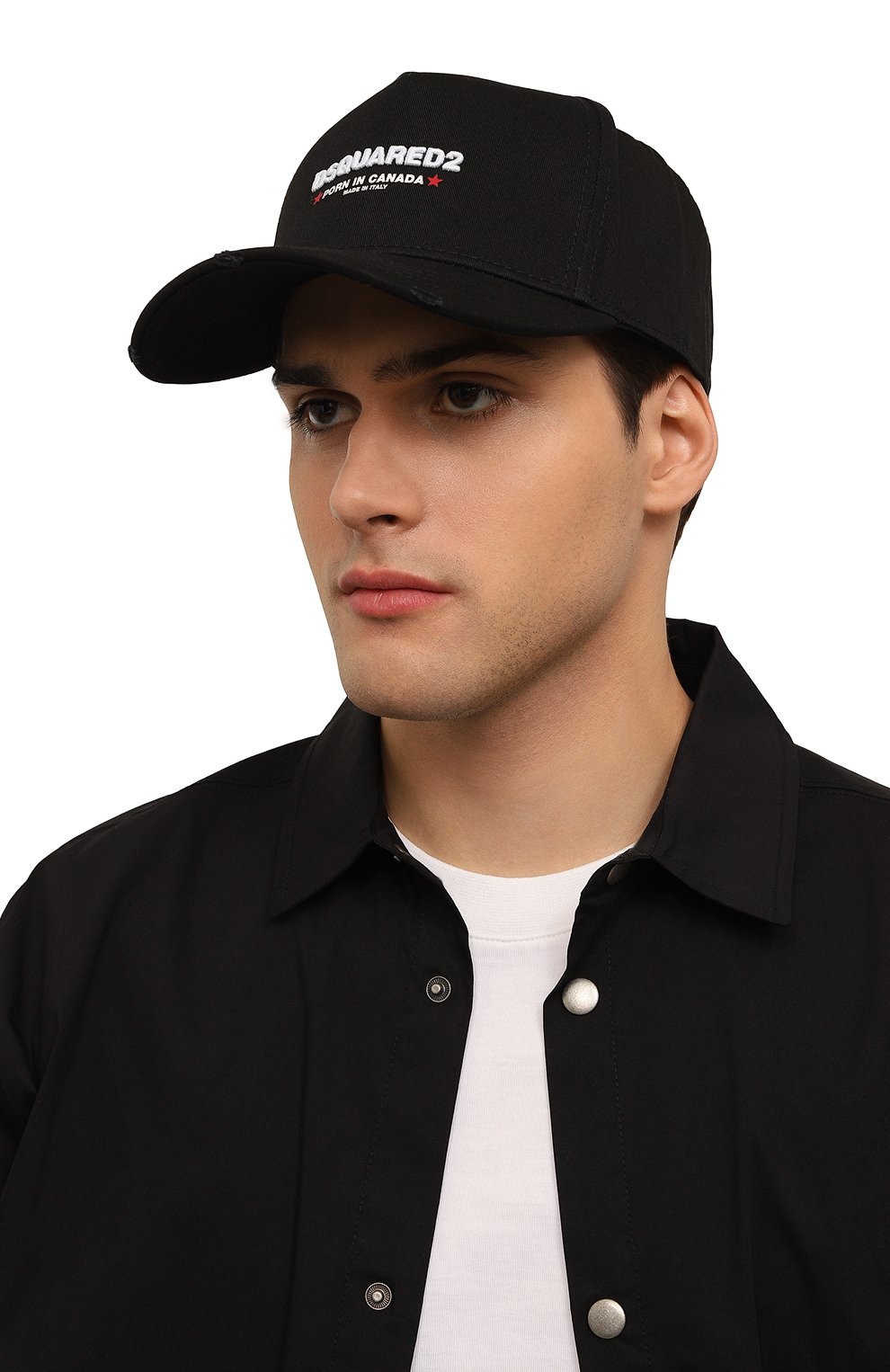 Хлопковая бейсболка DSQUARED2 черного цвета по цене 27900 руб., арт. BCM0808, фото 2 Хлопковая бейсболка DSQUARED2, арт. BCM0808, фото 2