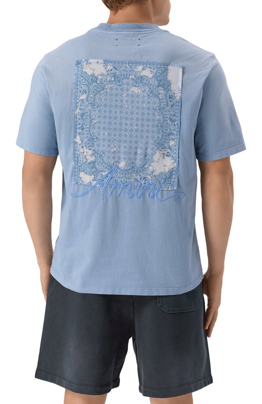 Хлопковая футболка Amiri AMJYTE1197 Голубой  AMJYTE1197 Фото 4