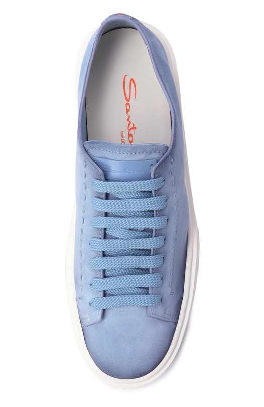 Замшевые кеды Santoni WBCG61355BARTEYA Голубой  WBCG61355BARTEYA Фото 6