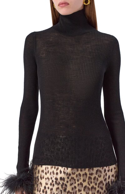 Шерстяная водолазка BLUMARINE черного цвета по цене 76850 руб., арт. 2M647A, фото 5 Шерстяная водолазка BLUMARINE, арт. 2M647A, фото 5