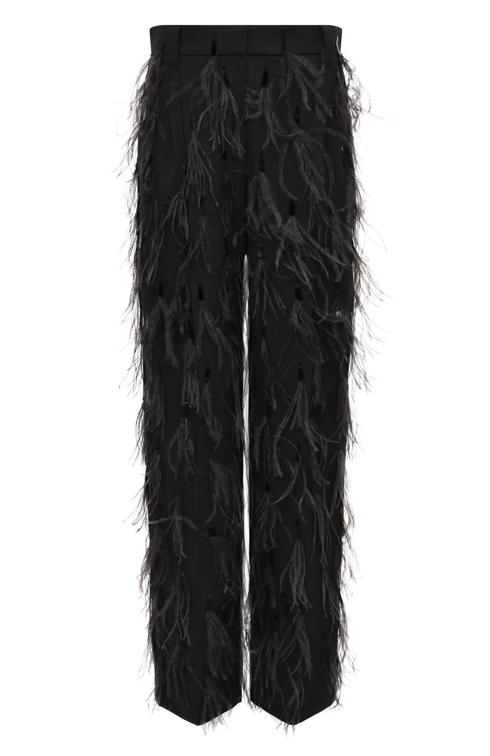 Шерстяны�е брюки с отделкой перьями BRUNELLO CUCINELLI, арт. M0W07P8766, фото 1