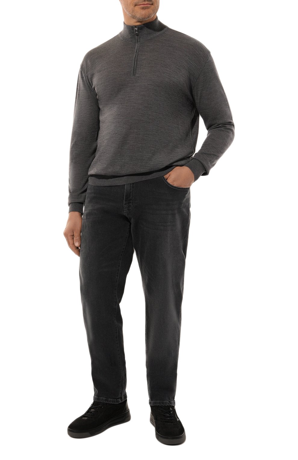 Шерстяной джемпер PAUL&SHARK темно-серого цвета по цене 35150 руб., арт. C0P1049, фото 2 Шерстяной джемпер PAUL&SHARK, арт. C0P1049, фото 2