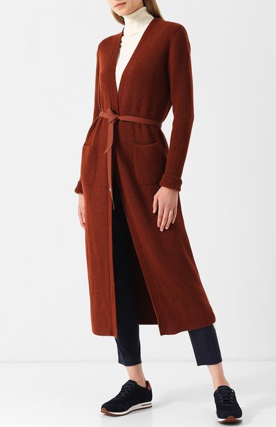 Однотонный кардиган с поясом из кашемира LORO PIANA, арт. FAG3561, фото 3