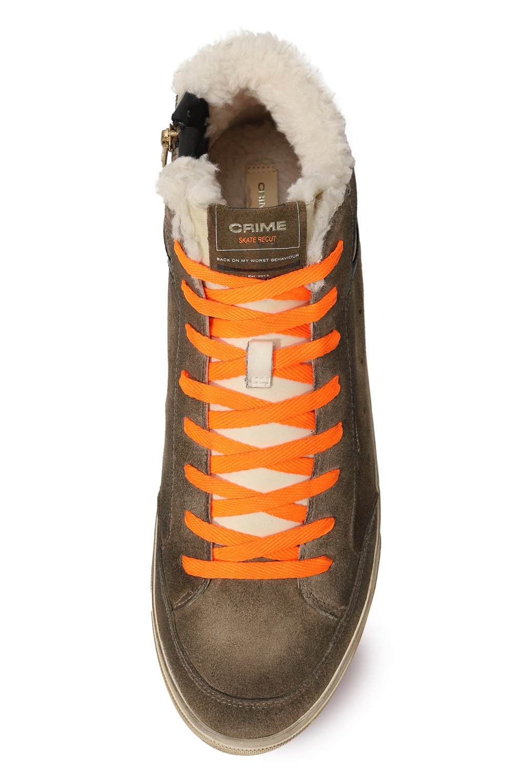 Замшевые кеды recut CRIME LONDON хаки цвета по цене 20650 руб., арт. 15173AA7, фото 6 Замшевые кеды recut CRIME LONDON, арт. 15173AA7, фото 6