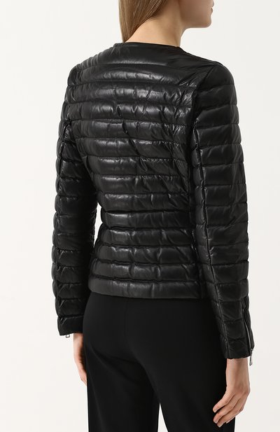 Приталенный стеганый пуховик из кожи MONCLER, арт. D1-093-46902-00-5098S, фото 4