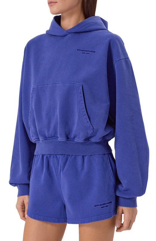 Хлопковое худи Alexander Wang 1CC3251088 Синий  1CC3251088 Фото 3