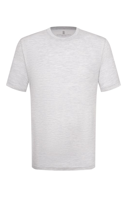 Футболка из шелка и хлопка Brunello Cucinelli MD8211308 Серый MD8211308