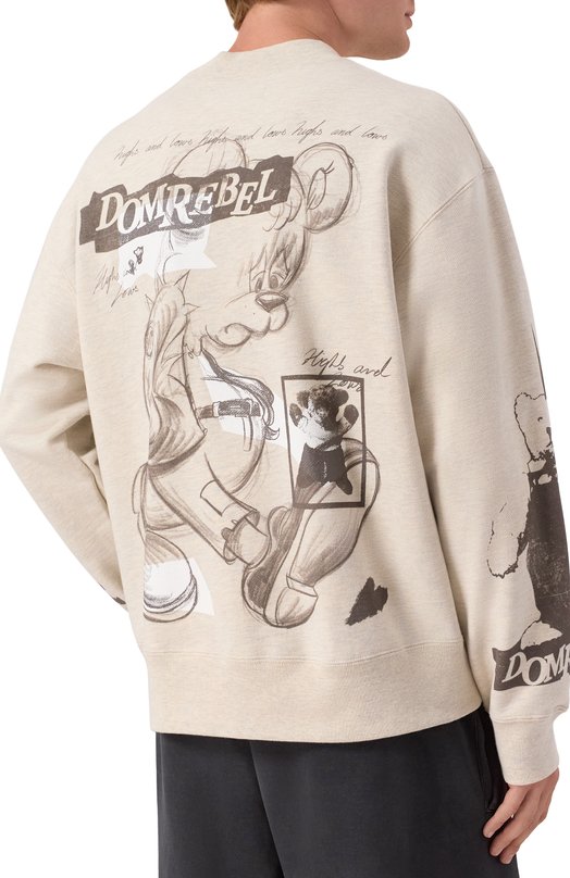 Хлопковый свитшот DOMREBEL M HIGH L0W SWEATSHIRT Серый  M HIGH L0W SWEATSHIRT Фото 4