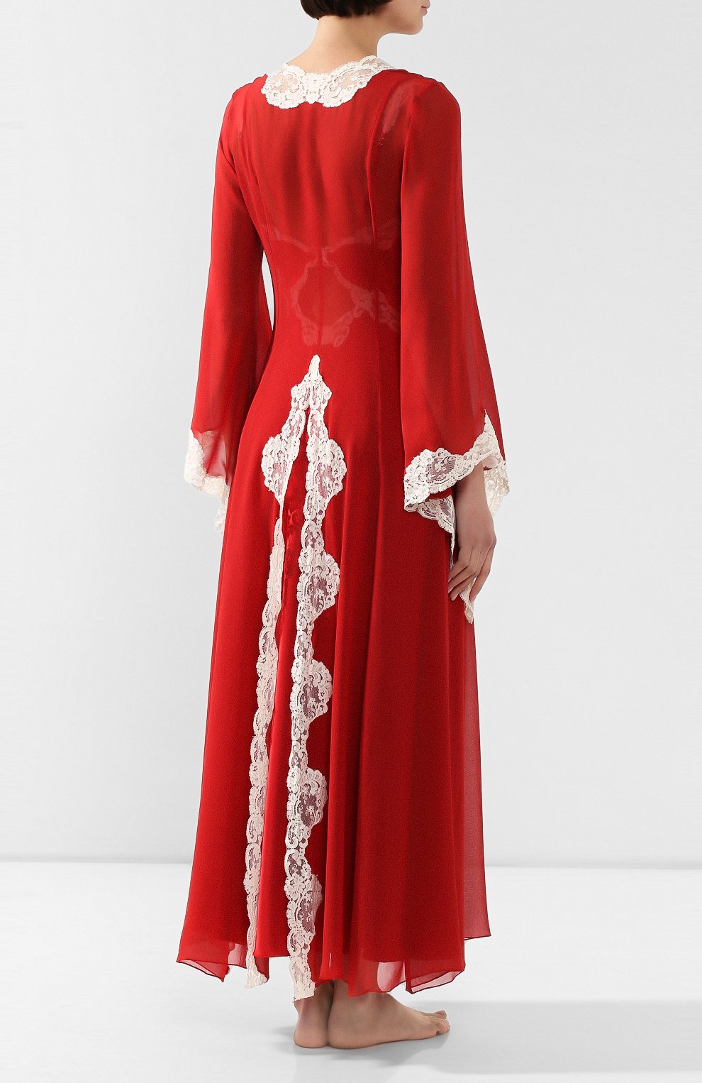 Халат JANE WOOLRICH красного цвета по цене 86560 руб., арт. 56813silkchiffon, фото 4 Халат JANE WOOLRICH, арт. 56813silkchiffon, фото 4