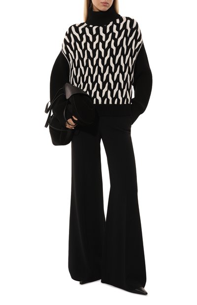 Шерстяной свитер BOSS черно-белого цвета по цене 33200 руб., арт. 50523719, фото 2 Шерстяной свитер BOSS, арт. 50523719, фото 2