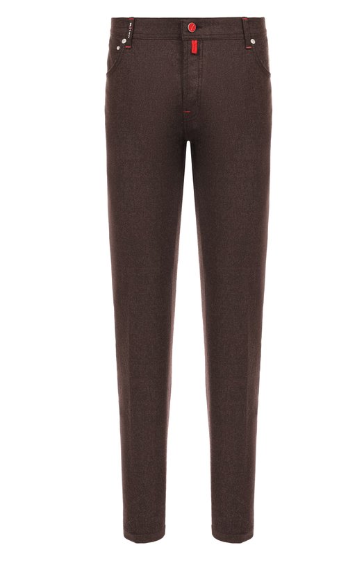 Шерстяные брюки Kiton UPNJSK0124G07 Коричневый UPNJSK0124G07