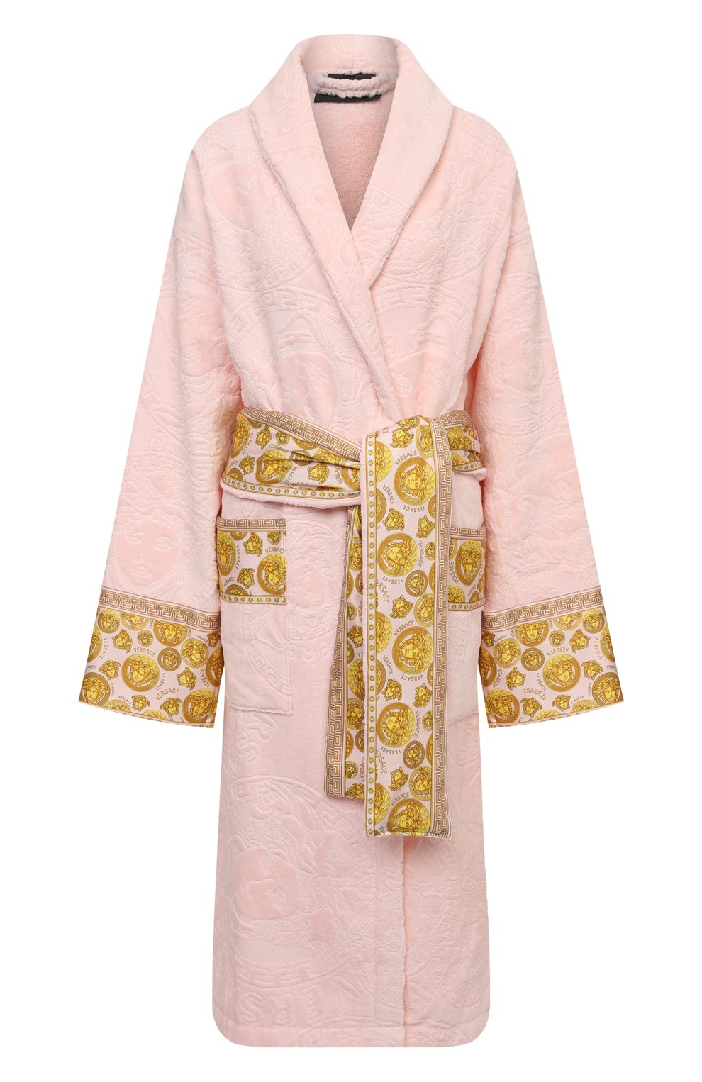 Хлопковый халат VERSACE светло-розового цвета по цене 99950 руб., арт. ZACJ00008/ZC0SP132, фото 1 Хлопковый халат VERSACE, арт. ZACJ00008/ZC0SP132, фото 1