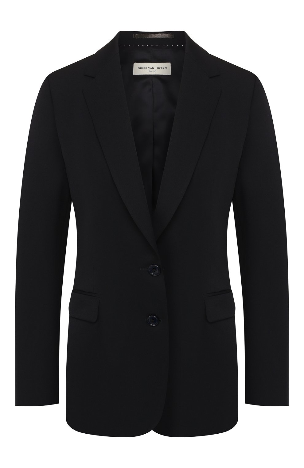 Шерстяной жакет DRIES VAN NOTEN темно-синего цвета по цене 74950 руб., арт. 191-10427-7228, фото 1 Шерстяной жакет DRIES VAN NOTEN, арт. 191-10427-7228, фото 1