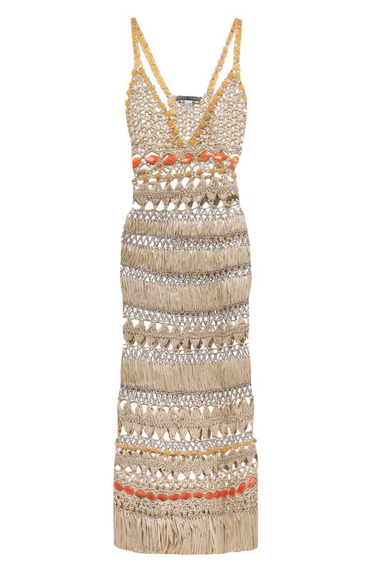 

Платье из вискозы Alberta Ferretti, Бежевый