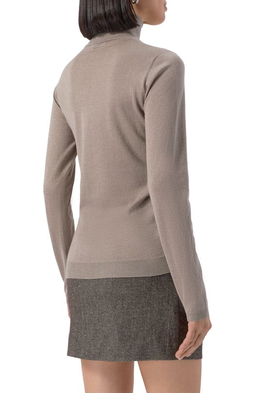 Водолазка из кашемира и шелка Brunello Cucinelli M41800063P Бежевый  M41800063P Фото 4