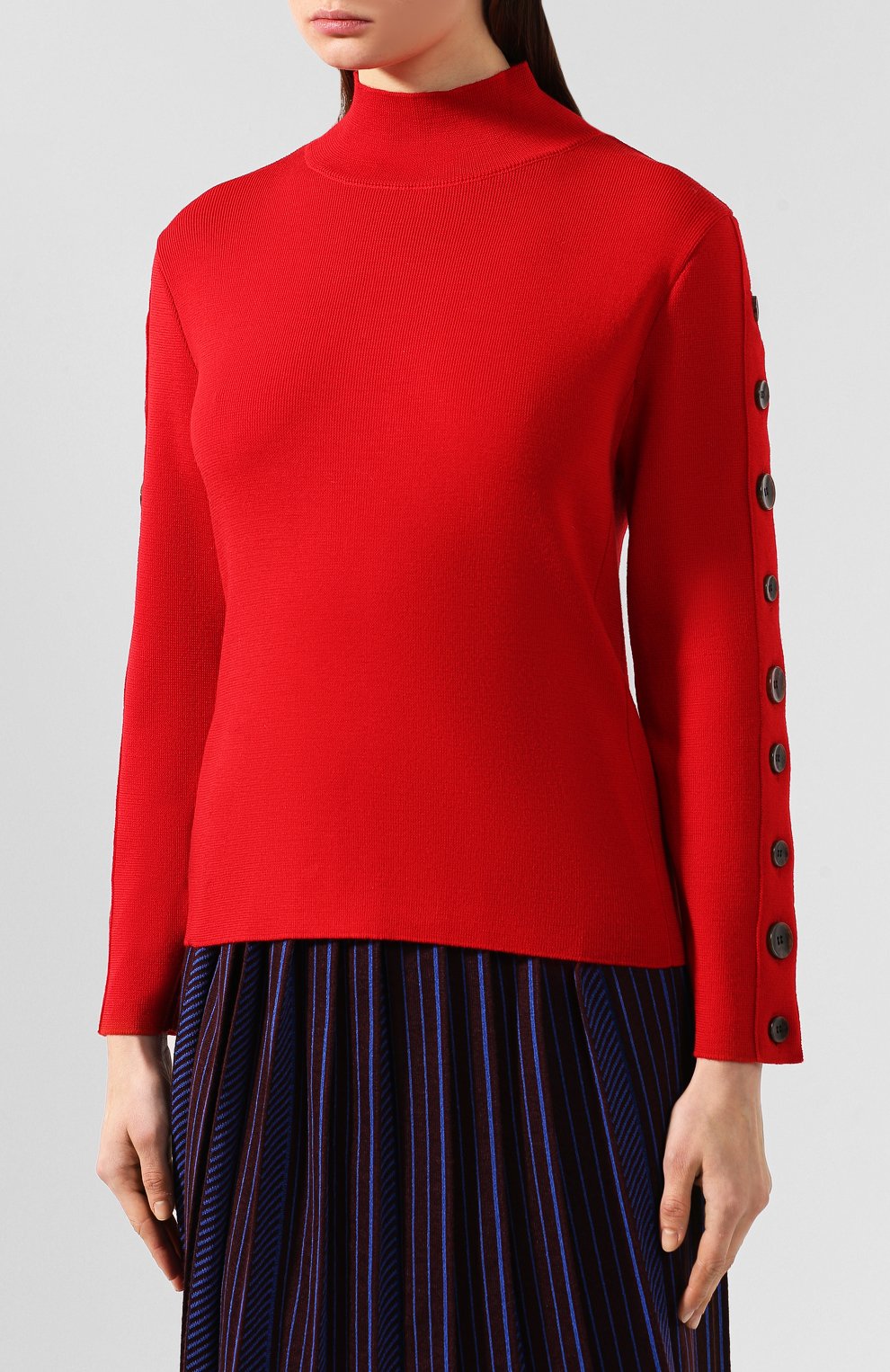 Шерстяной свитер AKIRA NAKA красного цвета по цене 57550 руб., арт. AW1949-RE, фото 3 Шерстяной свитер AKIRA NAKA, арт. AW1949-RE, фото 3