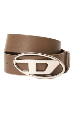 Женский кожаный ремень DIESEL коричневого цвета, арт. X08727/PR666 | Фото 1 (Нос: Не проставлено; Материал сплава: Проставлено; Материал: Натуральная кожа; Кросс-КТ: Широкие)