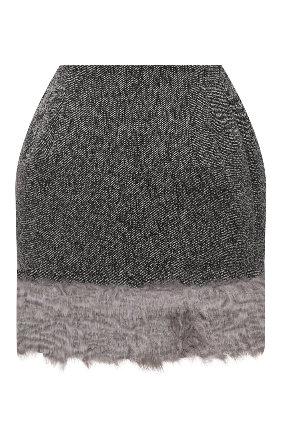 Юбка из хлопка и шерсти MSGM серого цвета по цене 29950 руб., арт. 3742MDD01X/247806, фото 1 Юбка из хлопка и шерсти MSGM, арт. 3742MDD01X/247806, фото 1