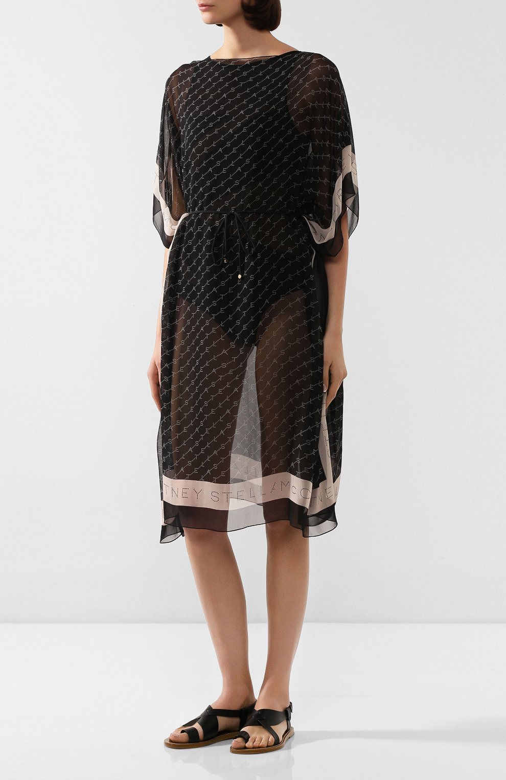 Шелковая туника STELLA MCCARTNEY черного цвета по цене 48150 руб., арт. S7A200620, фото 3 Шелковая туника STELLA MCCARTNEY, арт. S7A200620, фото 3