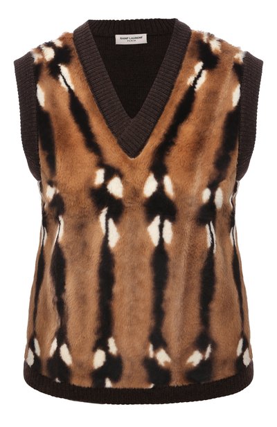 Женский жилет из меха кролика SAINT LAURENT, арт. 672021/Y7ZC2