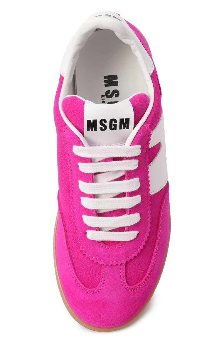 Детские замшевые кеды MSGM KIDS фуксия цвета, арт. 79821/VAR4/36-40 | Фото 4 (Материал внешний: Натуральная кожа, Замша; Нос: Не проставлено; Материал внутренний: Натуральная кожа; Мальчики Кросс-КТ: Обувь-низкие)