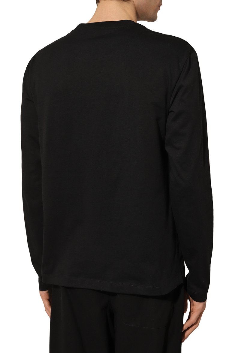 Мужская комплект из трех лонгсливов JIL SANDER черного цвета, арт. J47GC0002/J45048 | Фото 4 (Рукава: Длинные; Принт: Без принта; Стили: Минимализм; Материал внешний: Хлопок; Мужское Кросс-КТ: Футболка-одежда; Кросс-КТ: Джерси; Автоматизация состава: Проставлено; Автоматизация ТО: Проставлено; Детали: Декор)
