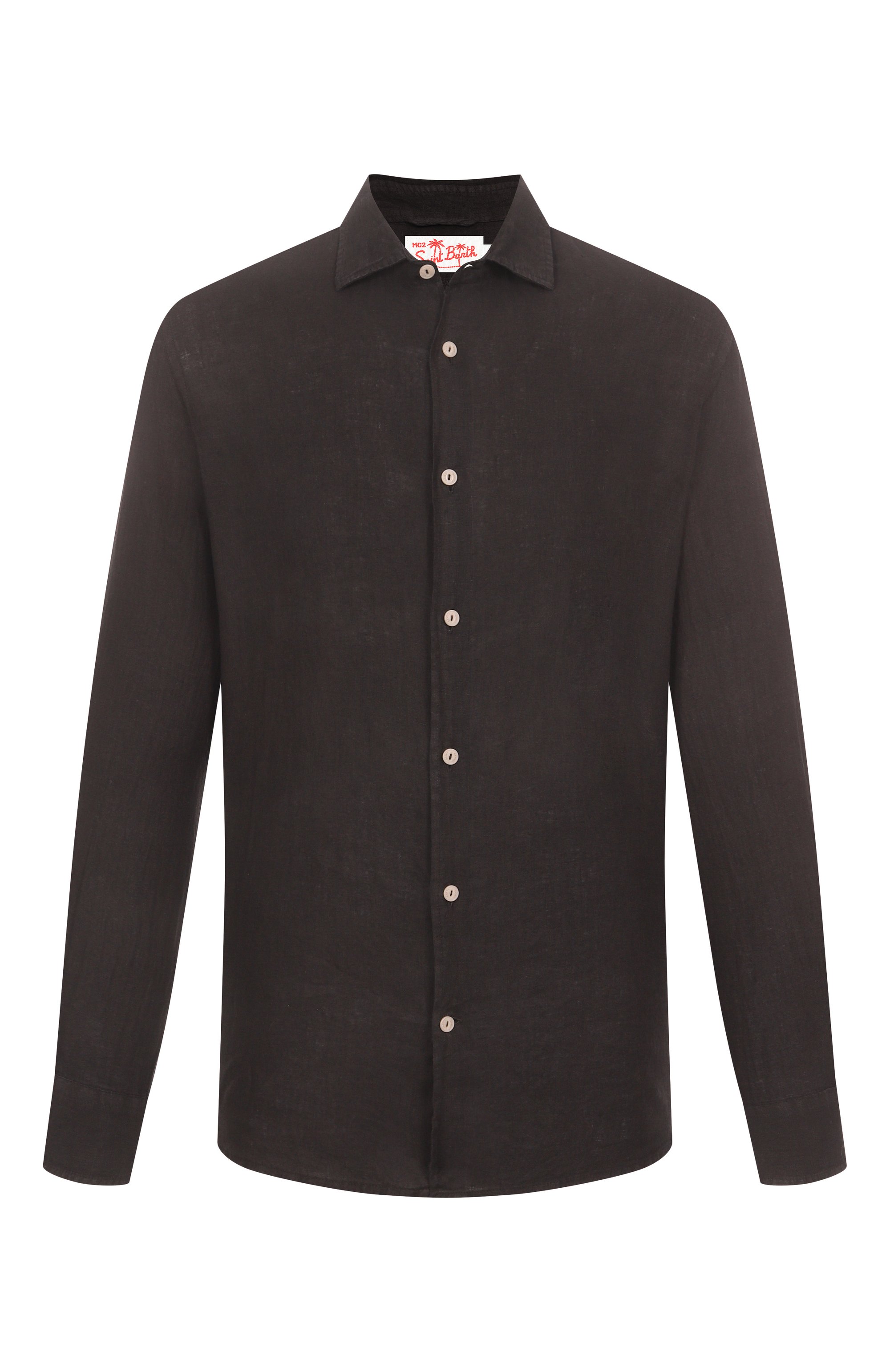Льняная рубашка MC2 SAINT BARTH черного цвета по цене 19950 руб., арт. STBM/PAMPL0NA/03745F, фото 1 Льняная рубашка MC2 SAINT BARTH, арт. STBM/PAMPL0NA/03745F, фото 1