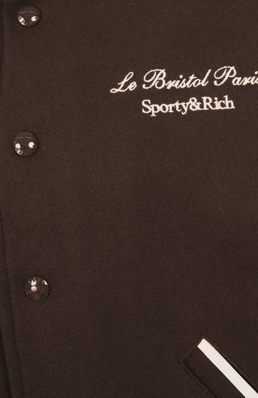 Бомбер из шерсти и кашемира Sporty & Rich x Le Bristol Paris Sporty and Rich 0W007517619BR03 Коричневый  0W007517619BR03 Фото 10