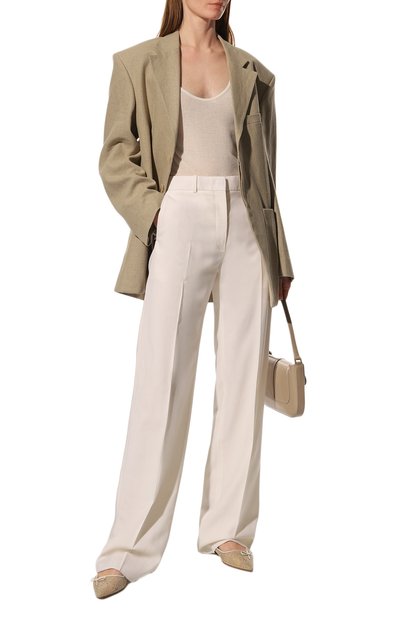 Текстильные балетки cibelle JIMMY CHOO, арт. CIBELLEFLAT/BCQIVORYLATTE, фото 2