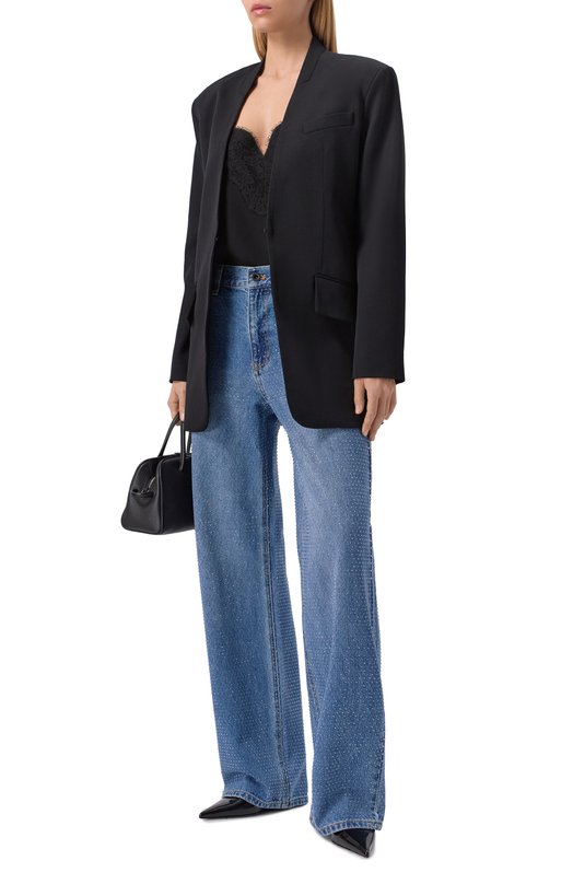 Джинсы с отделкой стразами  self-portrait RS26813PABL Голубой  RS26813PABL Фото 2