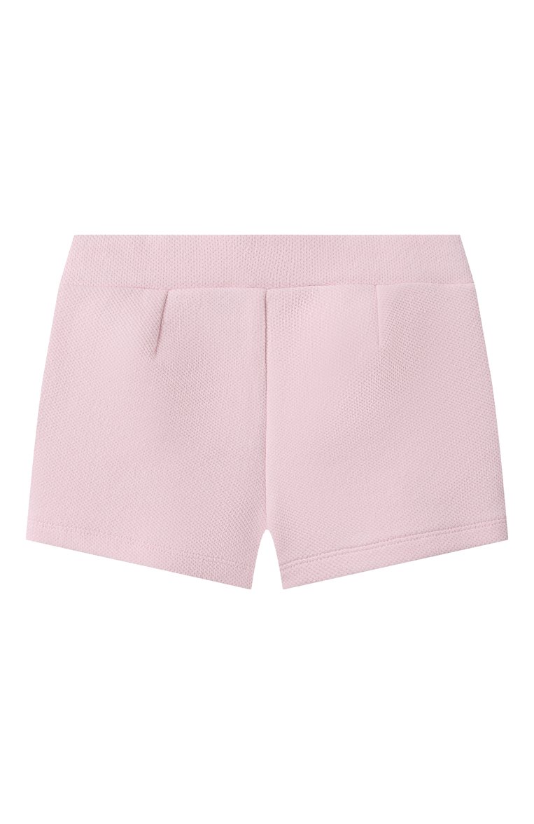 Детский комплект из футболки и шорт KARL LAGERFELD KIDS светло-розового цвета, арт. Z30513 | Фото 5 (Нос: Не проставлено; Кросс-КТ НВ: Костюм; Материал внешний: Хлопок; Ростовка одежда: 9 мес | 74 см, 12 мес | 80 см, 18 мес | 86 см)